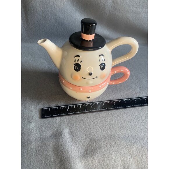 Johanna Parker Snowman Teapot and Teacup Set Vintage Johanna Parker Teapot Set - Picture 11 of 12